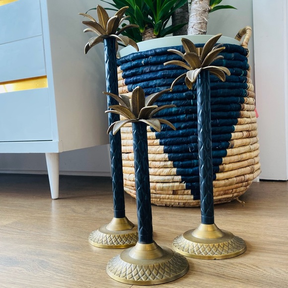 3 Graduated Height Brass Candle Stick Holders - Picture 8 of 12